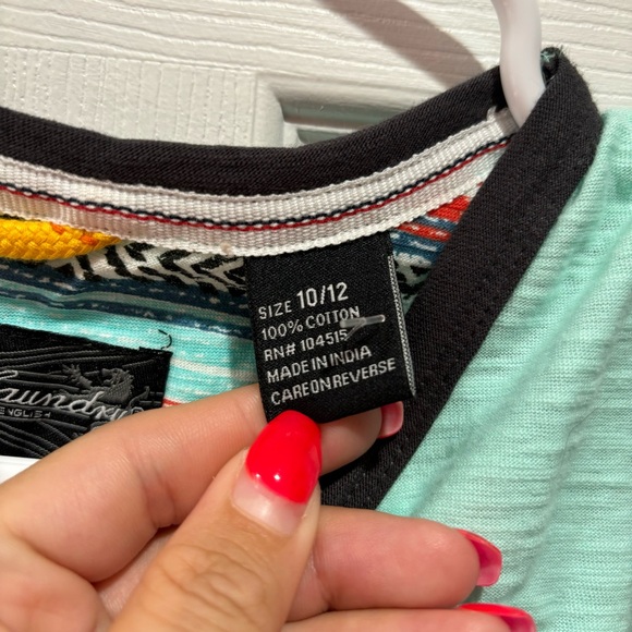 ENGLISH LAUNDRY Boy’s Light Blue Aztec Summer Tank Top w/ Pocket - size 10/12 - Picture 4 of 5